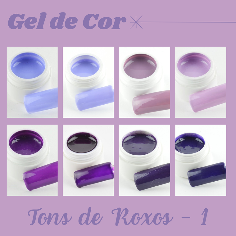 Gel de Cor de 5ml - Tons de Roxos - 1 1