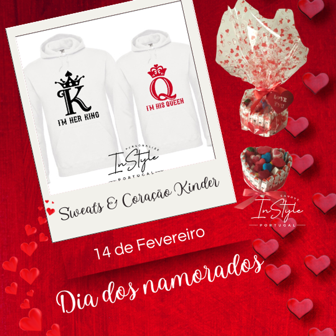 Camisola I'M HER KING ou I'M HIS QUEEN 1