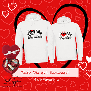 Camisola I❤️GIRLFRIEND ou I❤️BOYFRIEND 