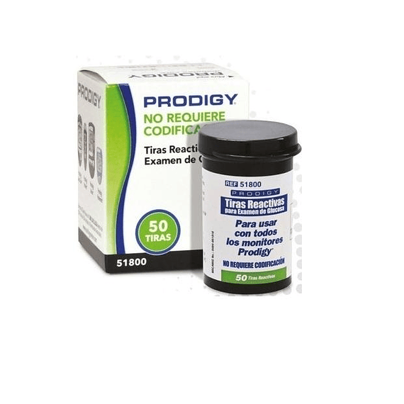 Prodigy x 50 Tiras Reactivas para Examen de Glucosa