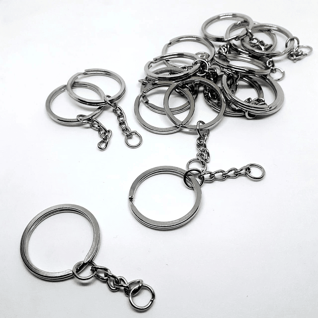 Argolla llavero con cadena 2.5 cms - Paquete 50 unidades