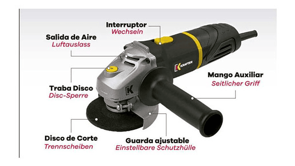 Esmeril Krafter 115mm 600w Hdd452 2