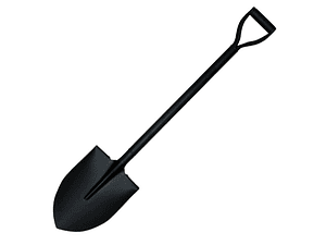 Pala Punta Huevo Mango Metal Negra