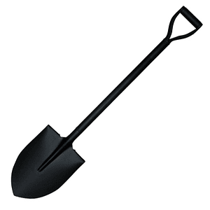 Pala Punta Huevo Mango Metal Negra