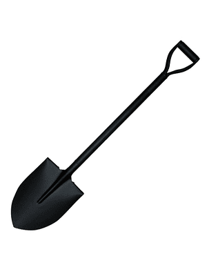 Pala Punta Huevo Mango Metal Negra