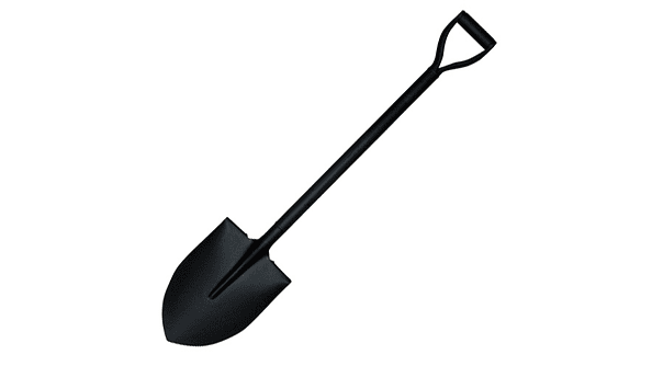 Pala Punta Huevo Mango Metal Negra 1