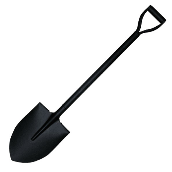 Pala Punta Huevo Mango Metal Negra 1