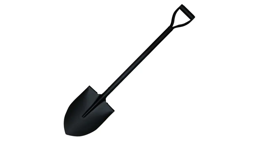 Pala Punta Huevo Mango Metal Negra 1
