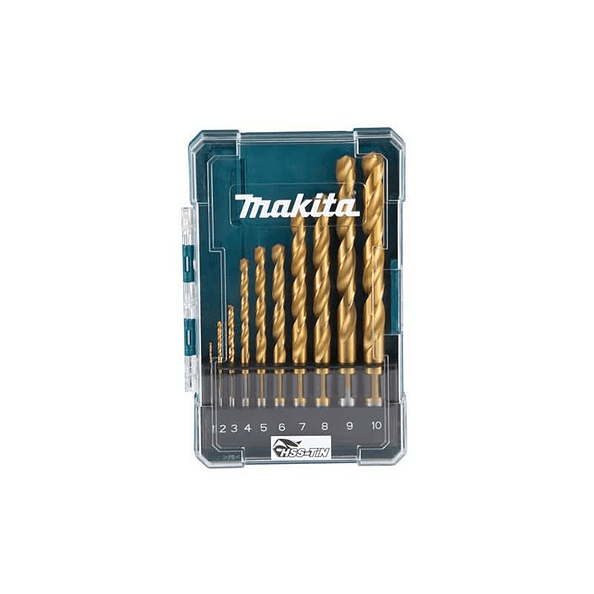 Set brocas Makita metal hss-tin 10 pz 1-10mm 1