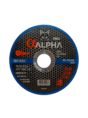 Pack 3un disco corte 4.5x1.0mm alpha