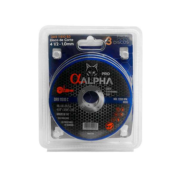 Pack 3un disco corte 4.5x1.0mm alpha 2