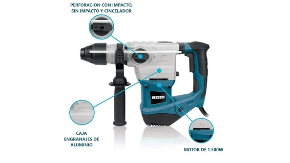 Rotomartillo 32 mm SDS Plus 1500W 5.5J - WS3202K 3