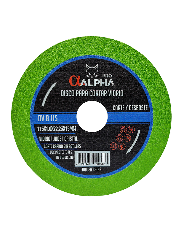 Disco Para Cortar Vidrio 4 1/2 X 1.0 ALPHA PRO 1