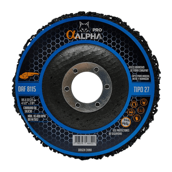 Disco Abrasivo de Fibra 4 1/2 ALPHA PRO 1