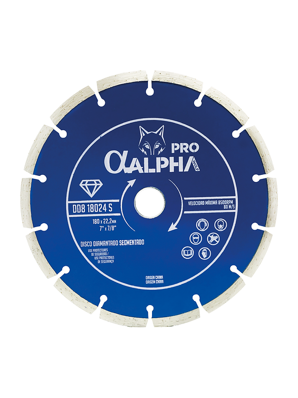 Disco Diamantado Segmentado 180mm (7) Alpha Pro Azul 1