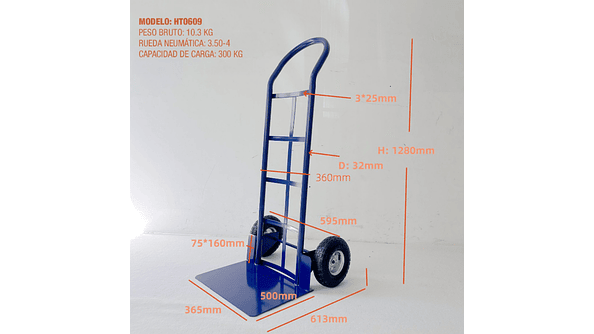 Carro Yegua 300kg Rueda Neumatica 350x4 HT0609 OKB 2