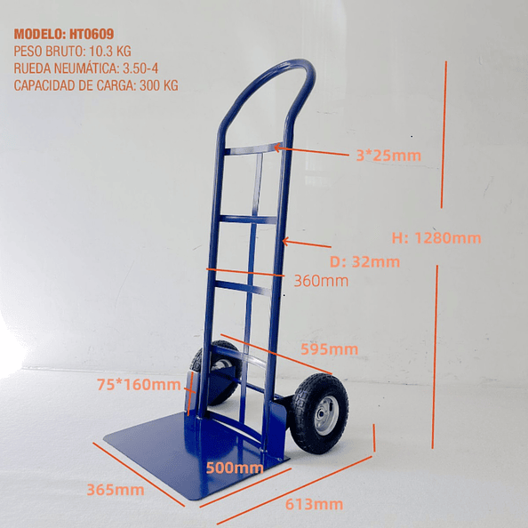 Carro Yegua 300kg Rueda Neumatica 350x4 HT0609 OKB 2