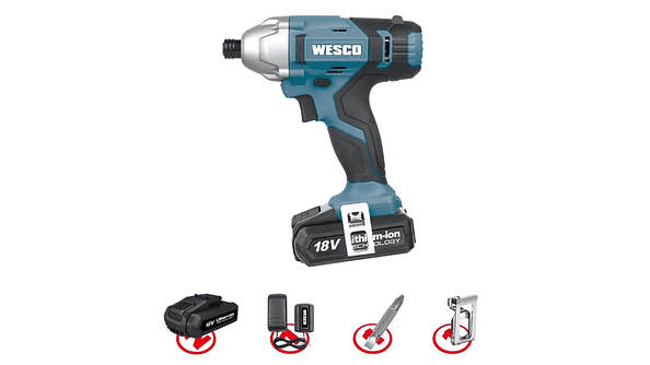 Atornillador de Impacto Inalámbrico 18V Wesco 3