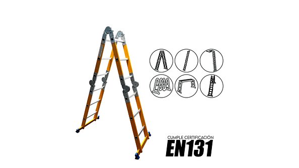 Escalera de Fibra Multifuncional 4X3 Certificación EN131 1