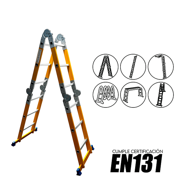 Escalera de Fibra Multifuncional 4X3 Certificación EN131 1