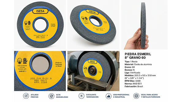 Muela Abrasiva 8” Grano 60 ISESA 1