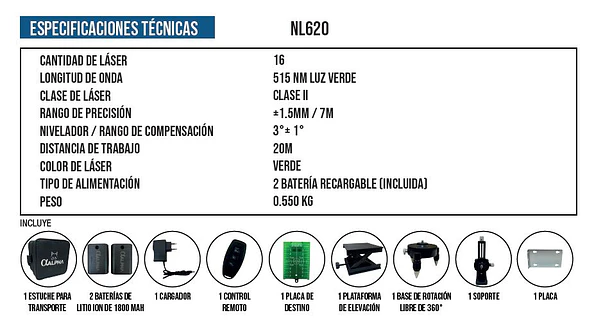 Nivel Laser 16 Luces 20 Metros Autonivelante ALPHA 3