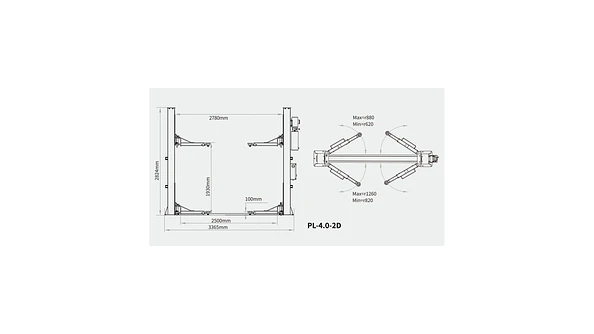 Elevador 2 columnas 4.000 kg aco-4.0-2d 5