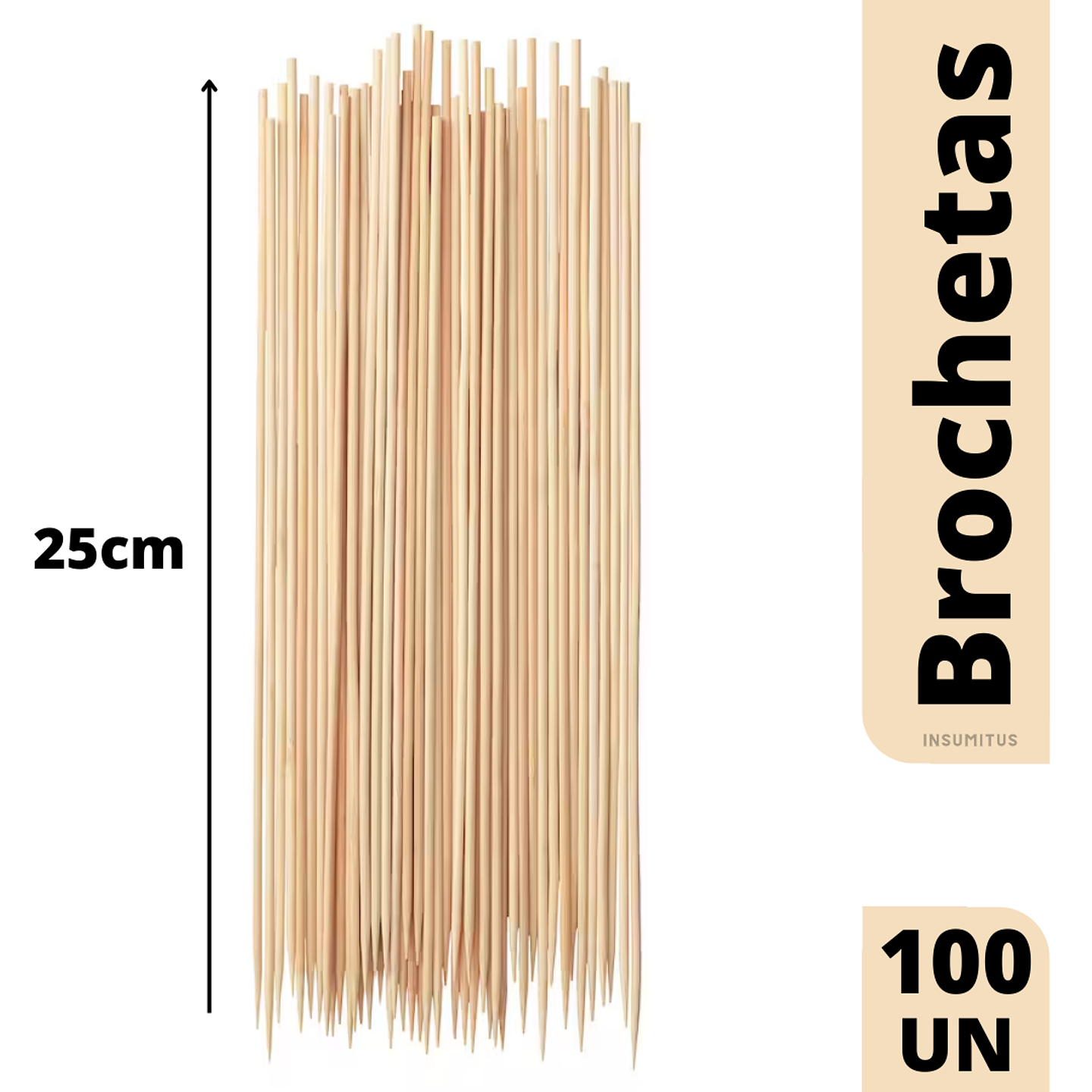 Palos de Brochetas 25cm (100un) 1