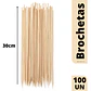 Palos de Brochetas 30cm (100un) - Miniatura 1