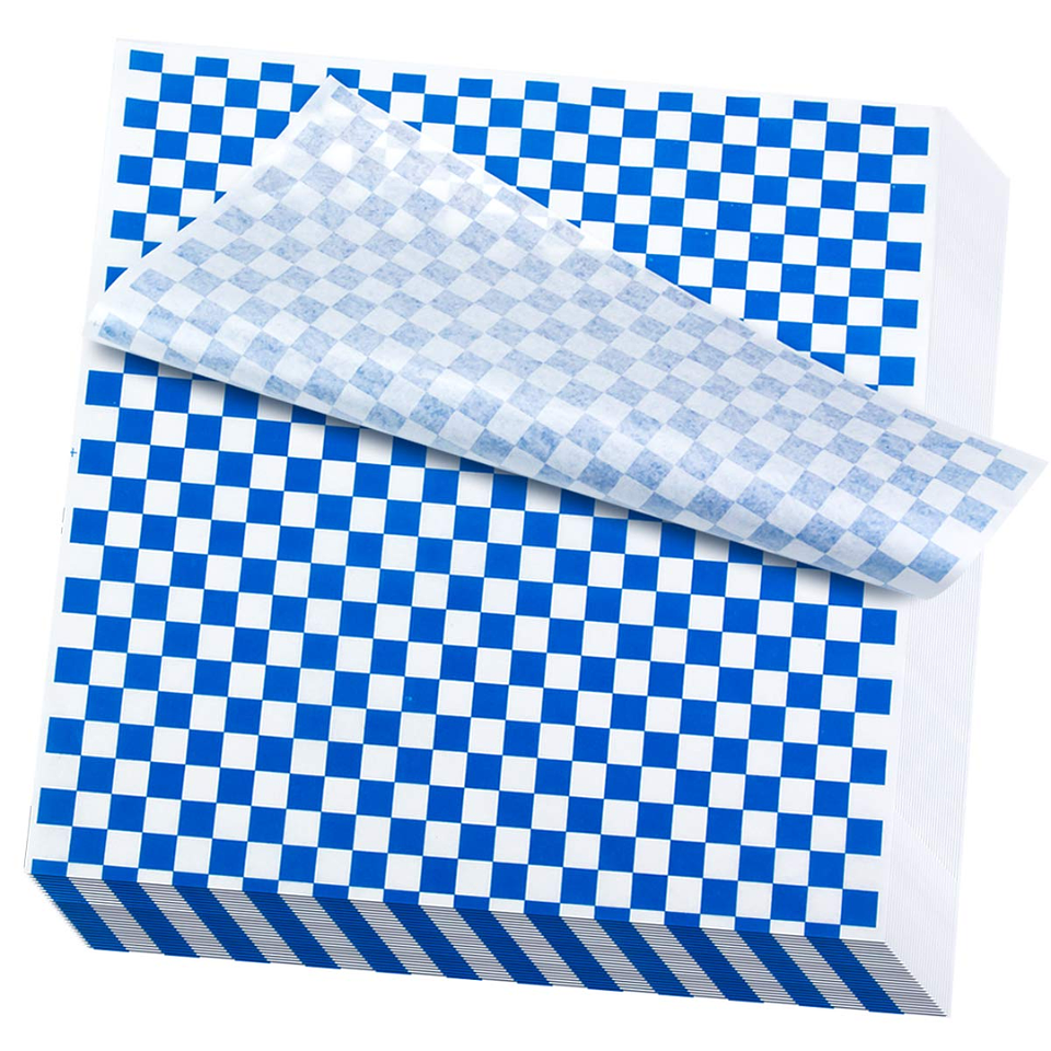 Papel Antigrasa Cuadros Azul 33x33cm (100hjs) Insumitus® 1