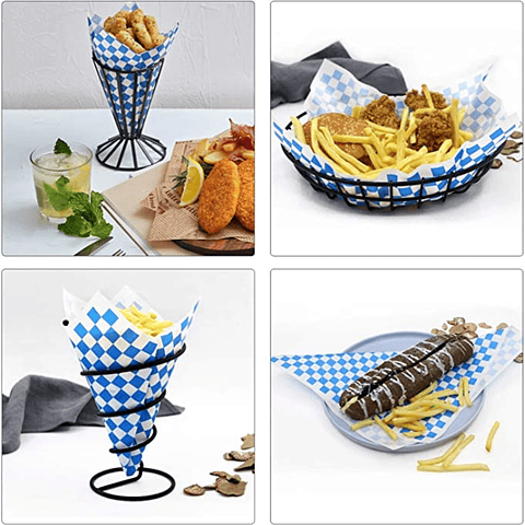 Papel Antigrasa Cuadros Azul 33x33cm (100hjs) Insumitus®