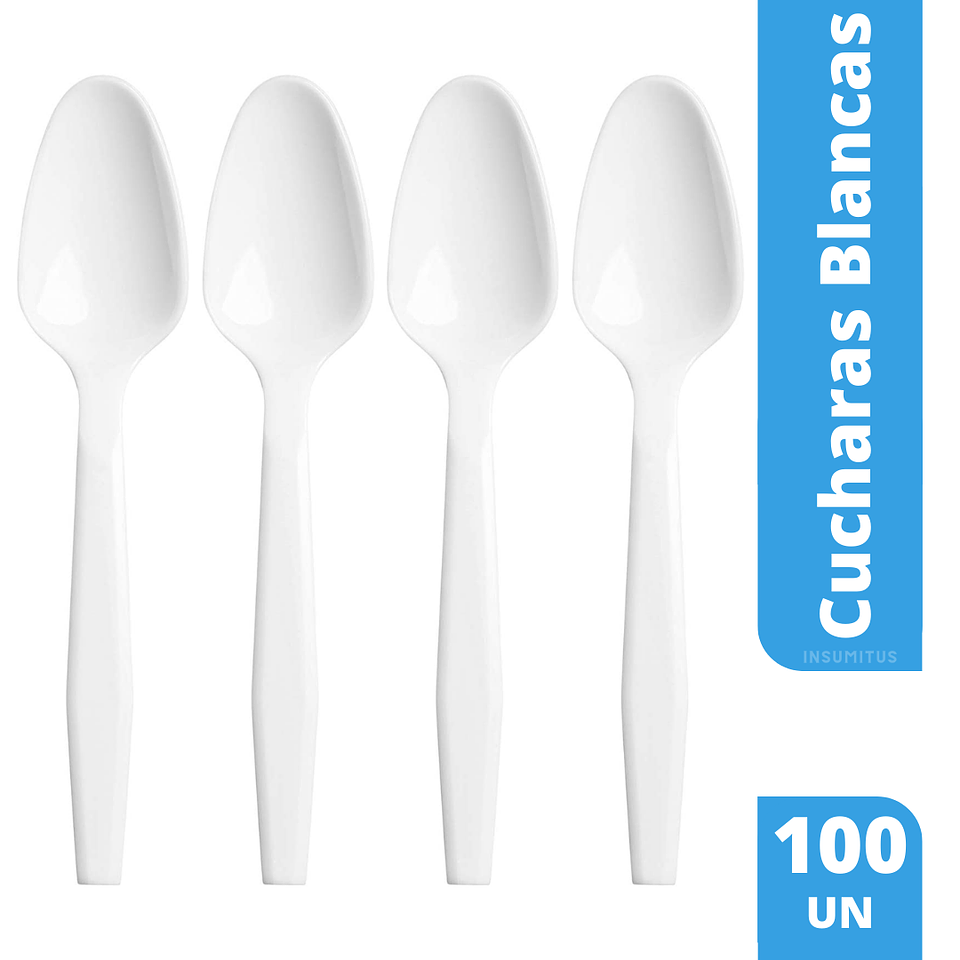 Cucharas Plasticas Desechables (100 unidades) Insumitus® 1