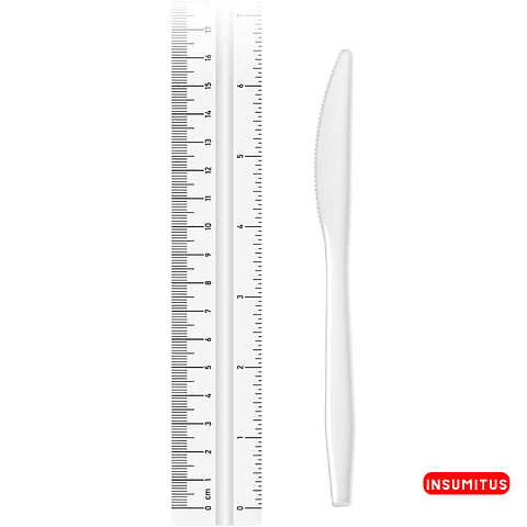 Cuchillos Plasticos Desechables Blancos (100 unidades)  Insumitus®