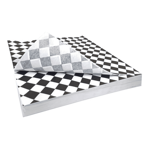 Papel Antigrasa Cuadros Negros 30x30cm (100 hojas) 
