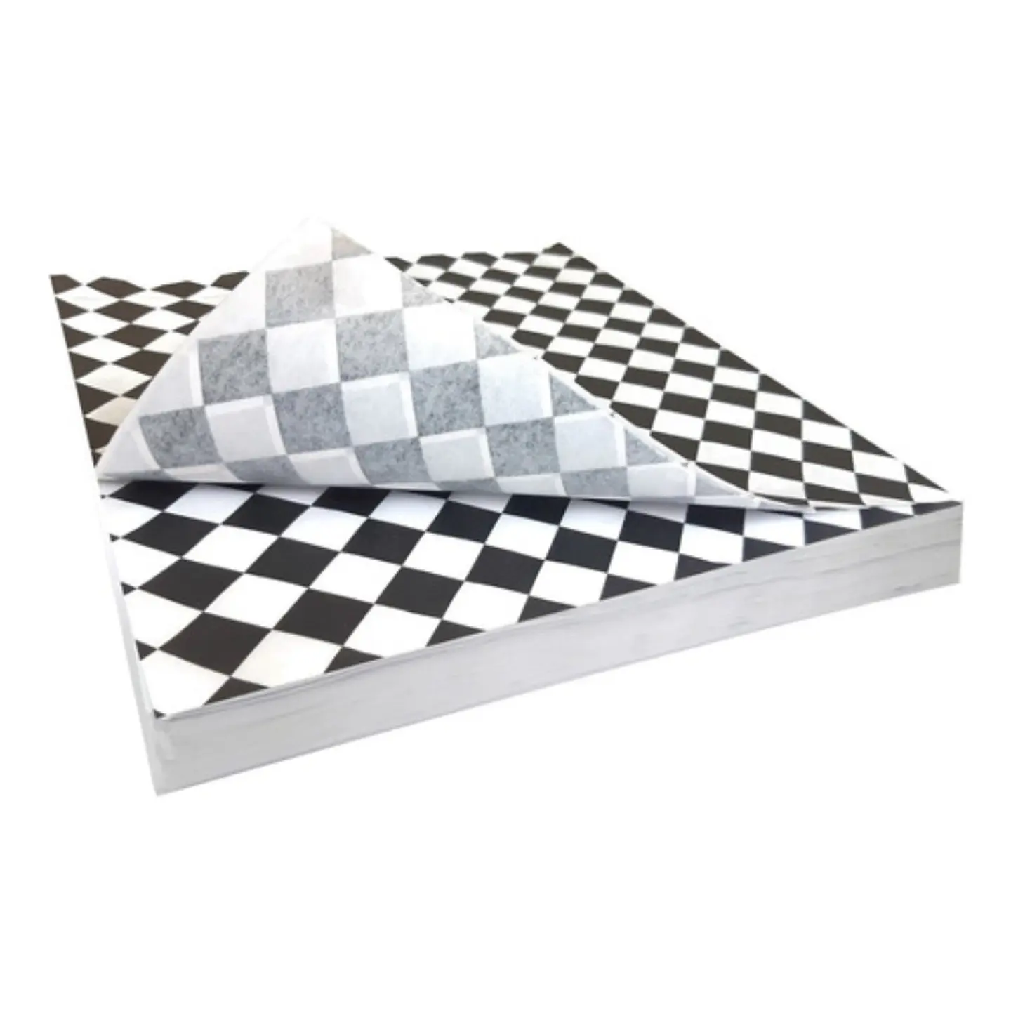 Papel Antigrasa Cuadros Negros 30x30cm (100 hojas)  2