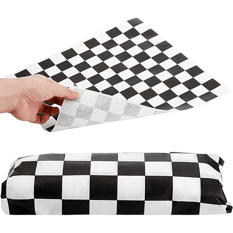 Papel Antigrasa Cuadros Negros 30x30cm (100 hojas) 