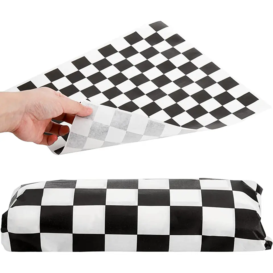 Papel Antigrasa Cuadros Negros 30x30cm (100 hojas)  1