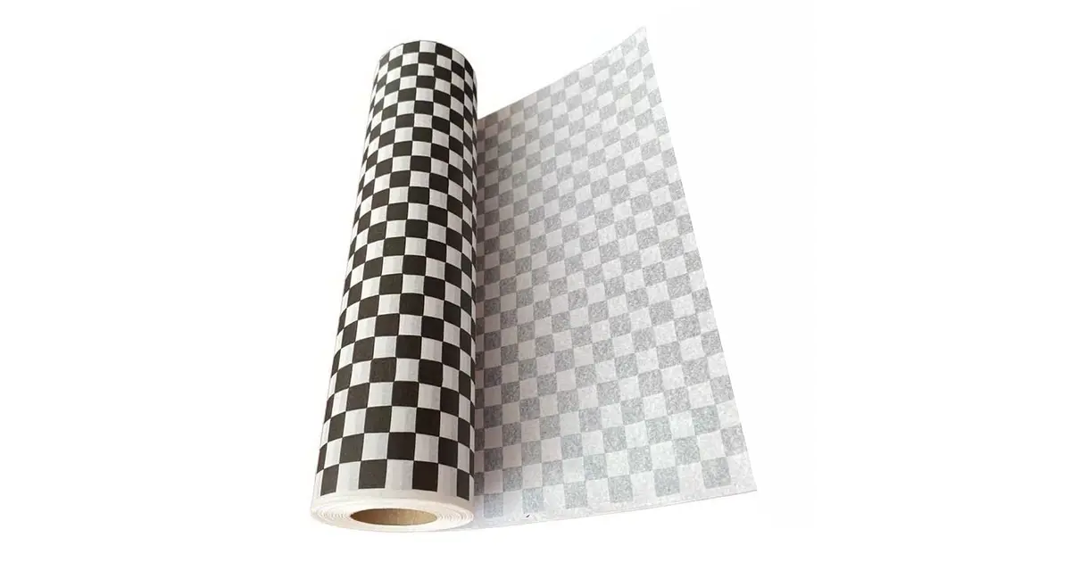 Rollo de Papel Antigrasa 37,5 x 100m Cuadros Negros