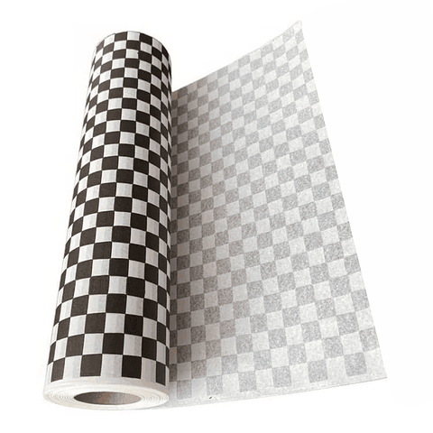 Rollo de Papel Antigrasa 37,5 x 100m Cuadros Negros