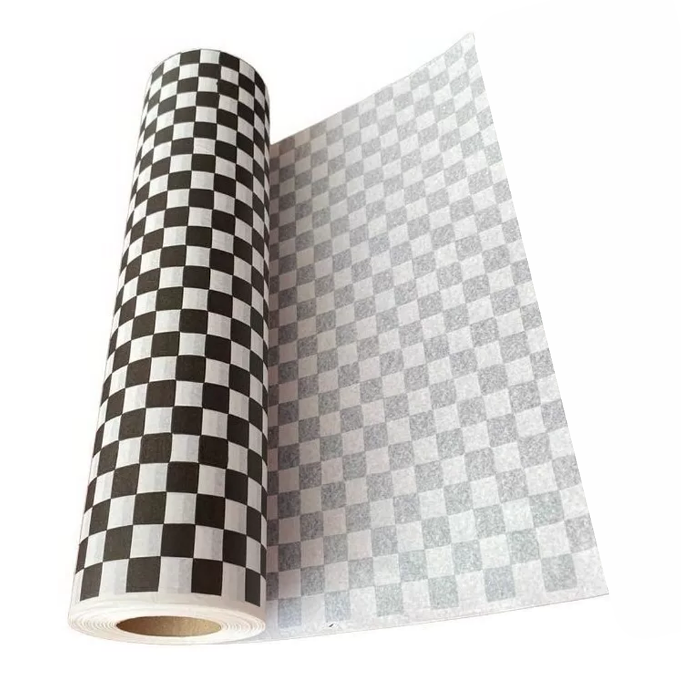 Rollo de Papel Antigrasa 37,5 x 100m Cuadros Negros 1