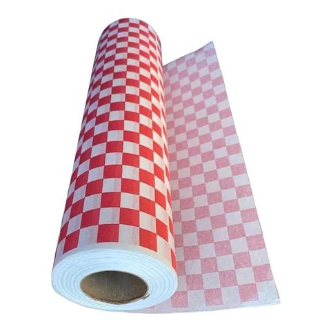 Rollo de Papel Antigrasa 37,5 x 100m Cuadros Rojos