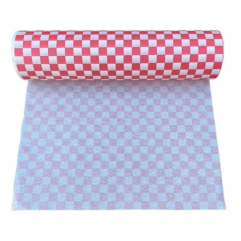 Rollo de Papel Antigrasa 37,5 x 100m Cuadros Rojos