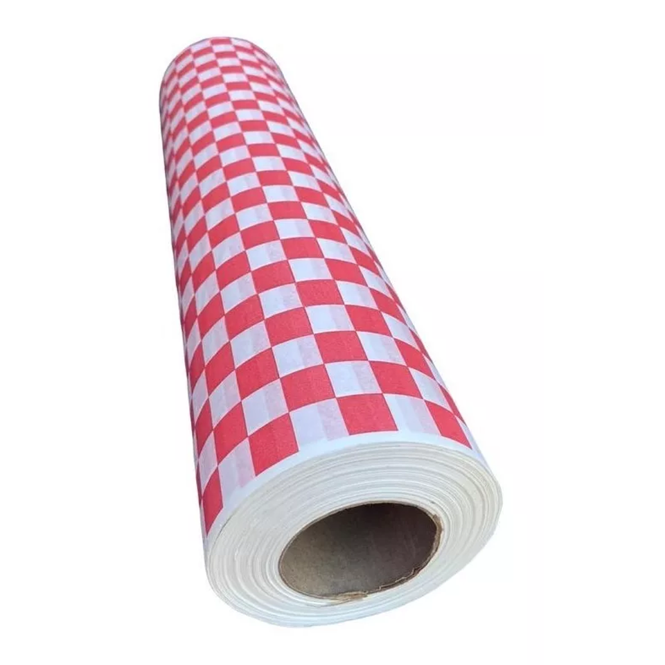 Rollo de Papel Antigrasa 37,5 x 100m Cuadros Rojos 3