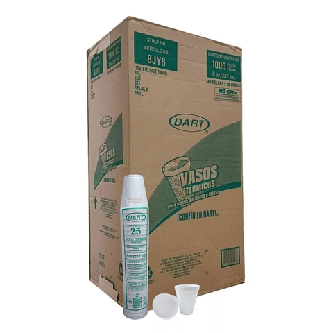 Vaso Termico Plumavit 8oz 240ml (25 unidades)