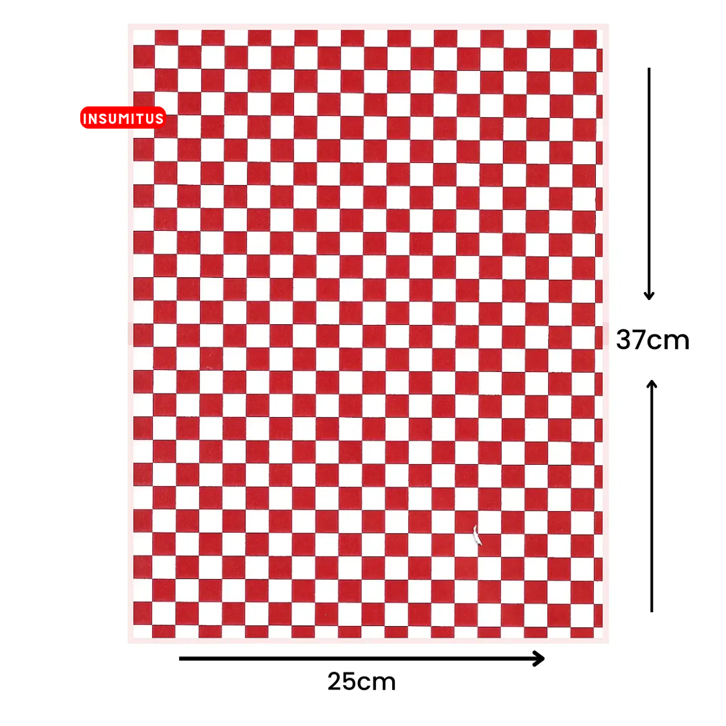 Papel Antigrasa Cuadros Rojos 25x37cm (100 hojas) 2