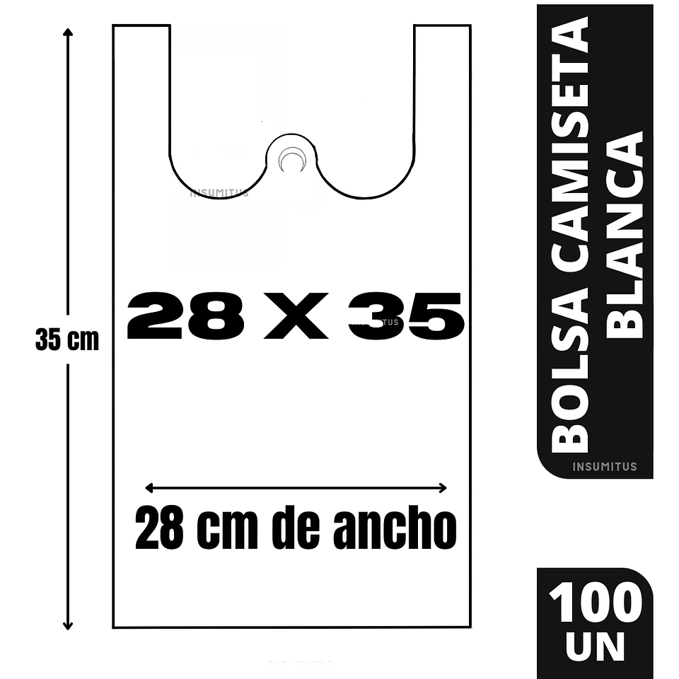 Bolsa Camiseta Blanca 28x35cm (100un)  1