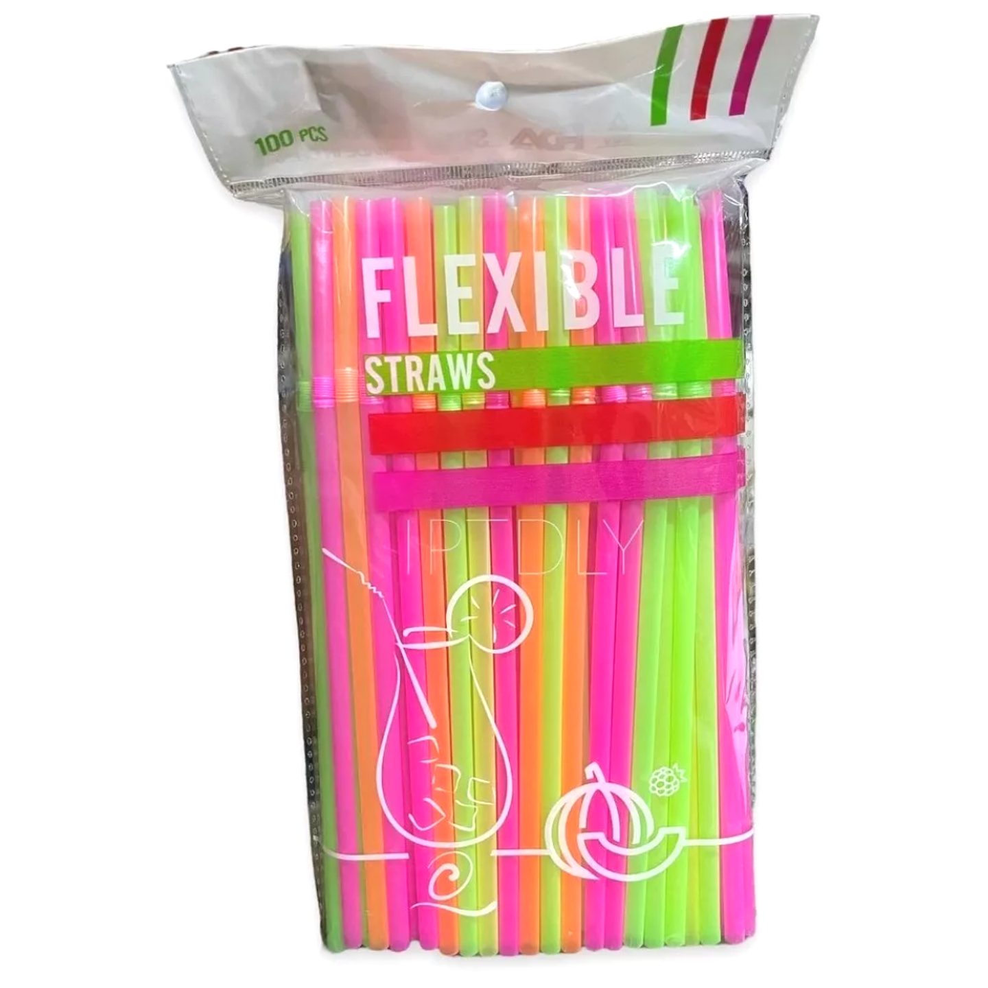 Bombillas Colores Plasticas Flexibles 21cm (100 unidades) 2