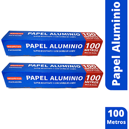 Rollo de Aluminio con Sierra Metálica 30cm X 100 metros / Papel Aluminio / Insumitus