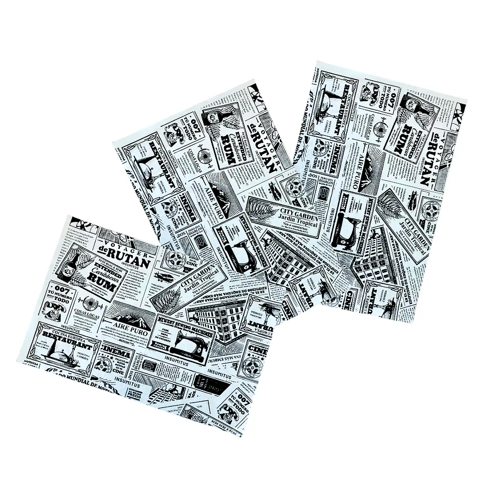 Papel Antigrasa Diario Negro 25x37cm (100 hojas)  1