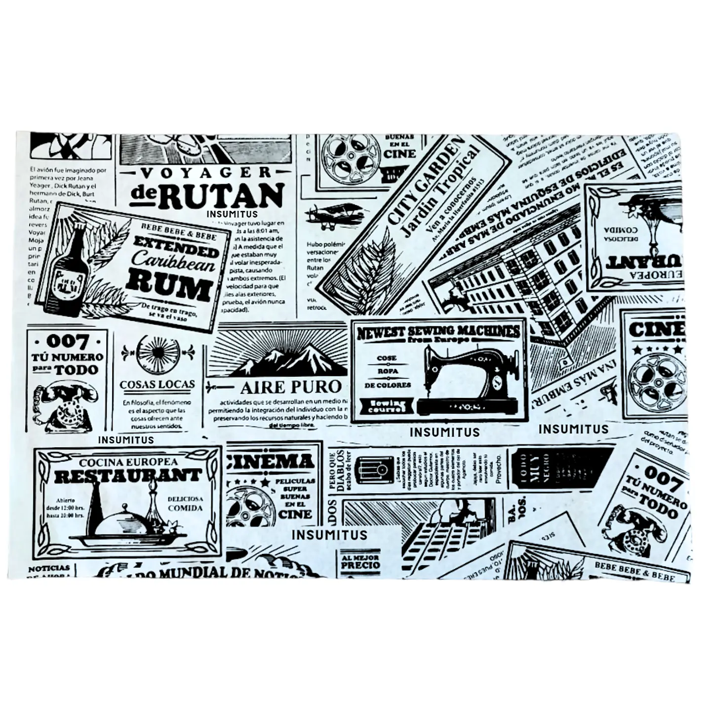 Papel Antigrasa Diario Negro 25x37cm (100 hojas)  3